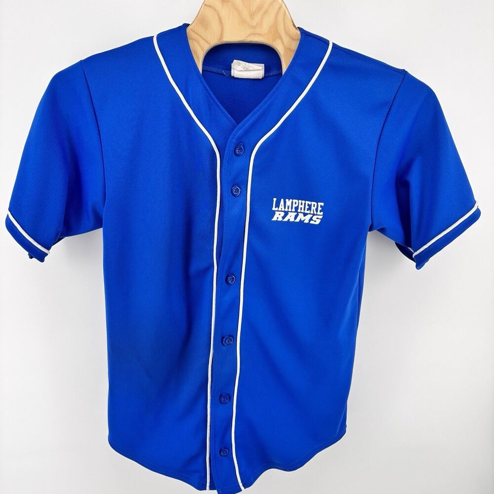 Teamwork Lamphere Rams Baseball Jersey Lukas #33 Royal Blue Men's M